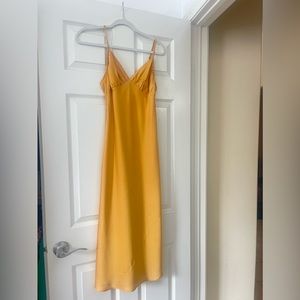 Yellow Satin Dress!